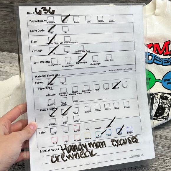 Vintage 80s 90s Handyman Excuses White Men L Pullover Funny Joke Sweatshirt - Picture 8 of 9